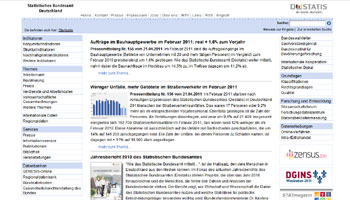 Startseite vom Statistischen Bundesamt